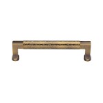 M Marcus Heritage Brass Cabinet Pull Bauhaus Hammered Design 128mm Centre to Centre